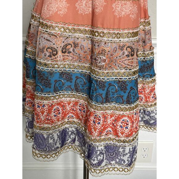 Beulah Mini Dress Striped Paisley Patchwork Small - Picture 4 of 13